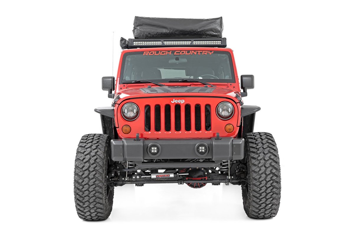 Jeep Wrangler Front Bumper Caps - Rough Country - '07-'10